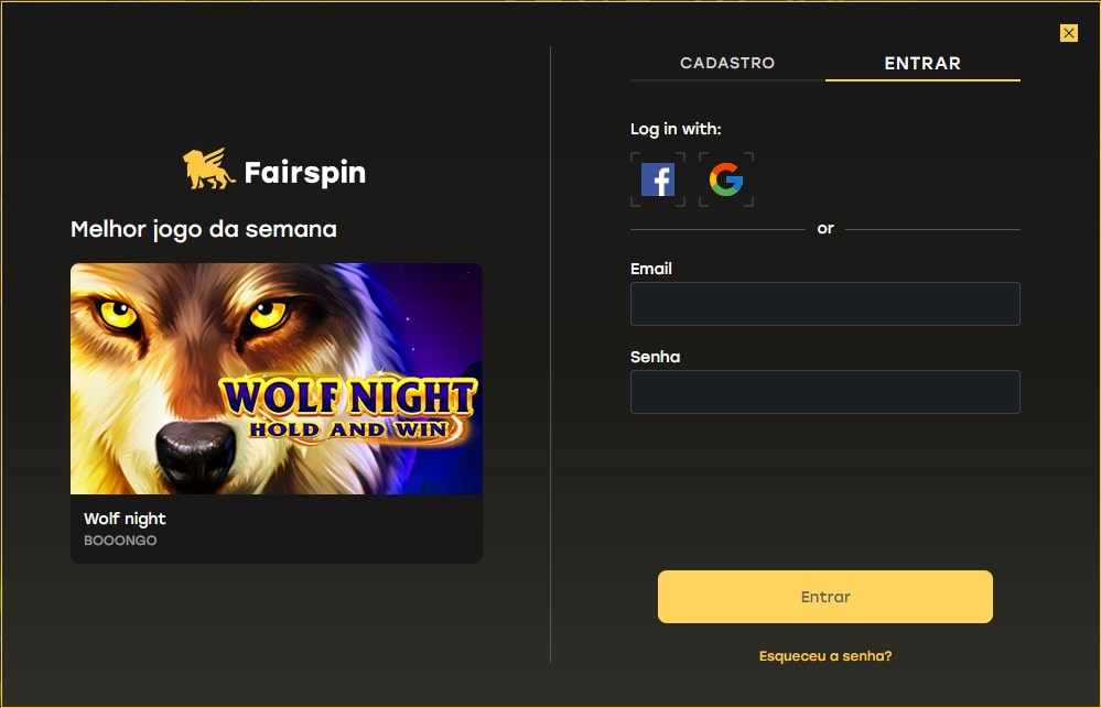 Fairspin Casino login
